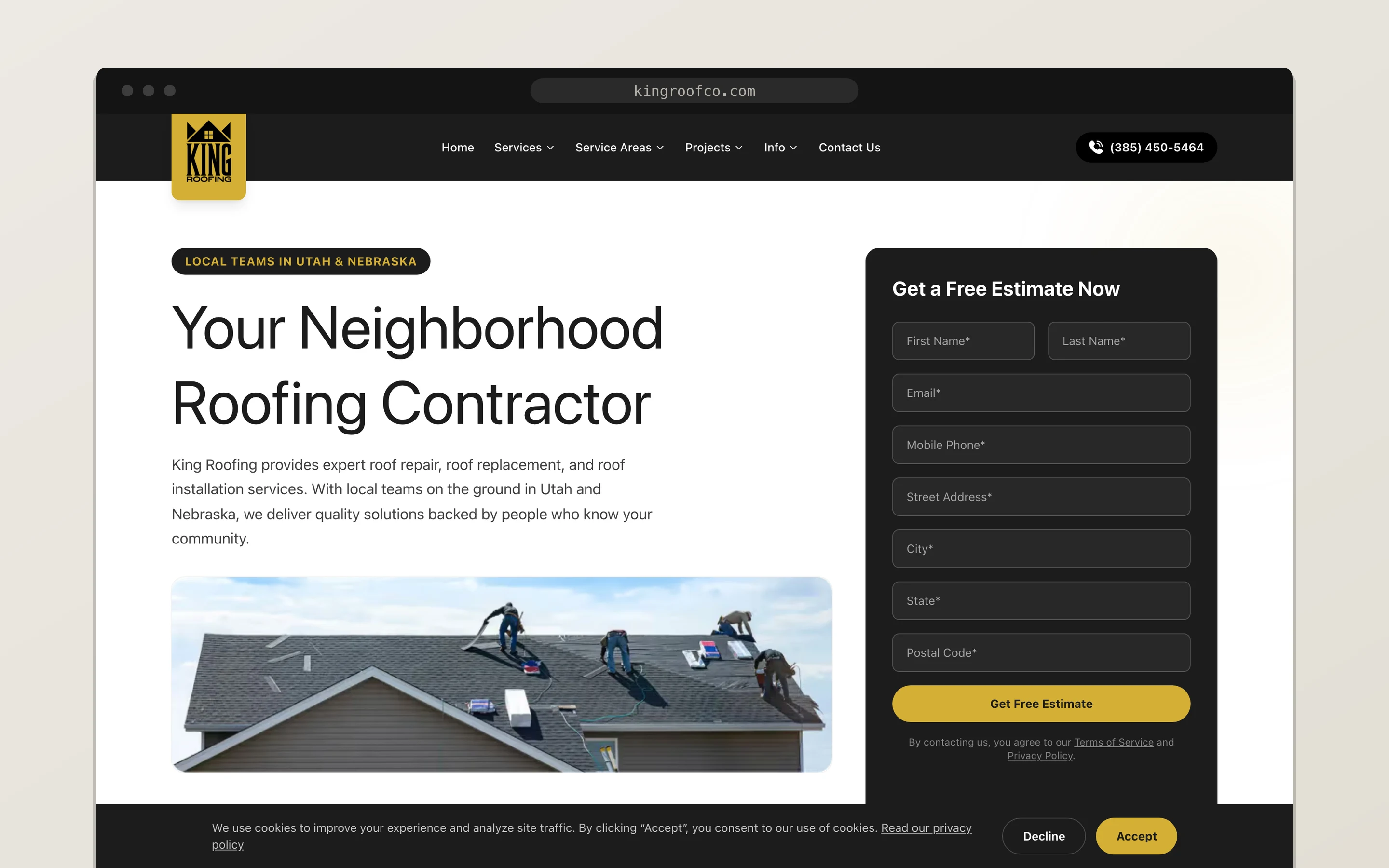 King Roofing project