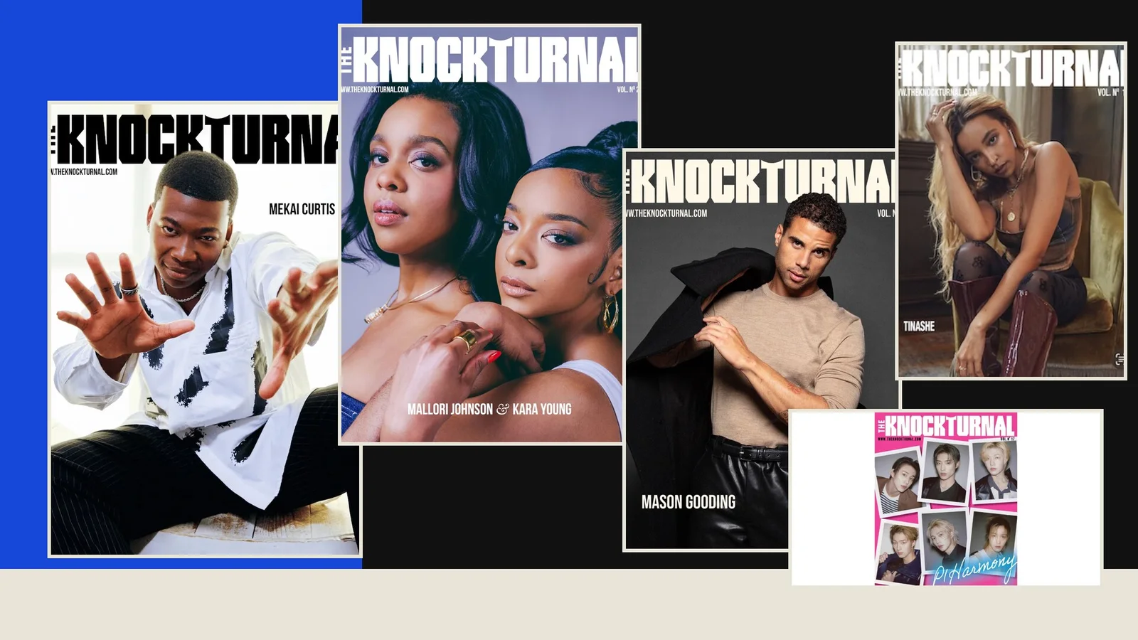 A wall of The Knockturnal digital covers